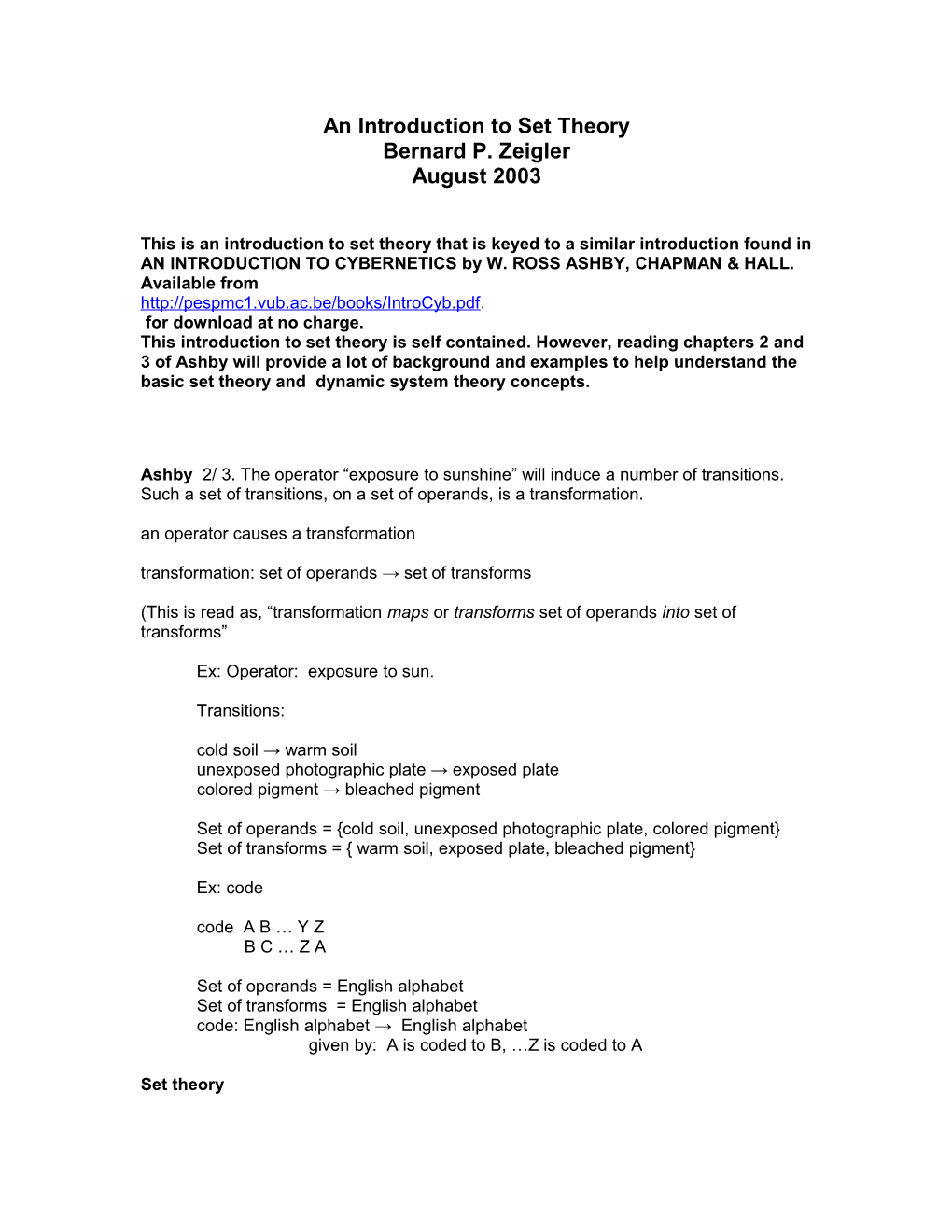 Operator: Set of Operands Set of Transforms