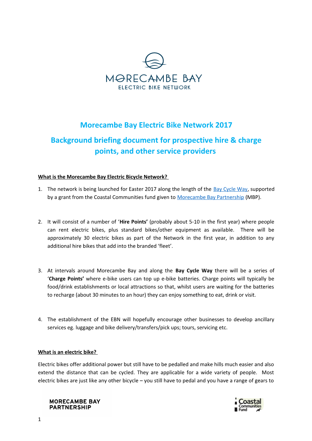 Morecambe Bay Electric Bike Network 2017