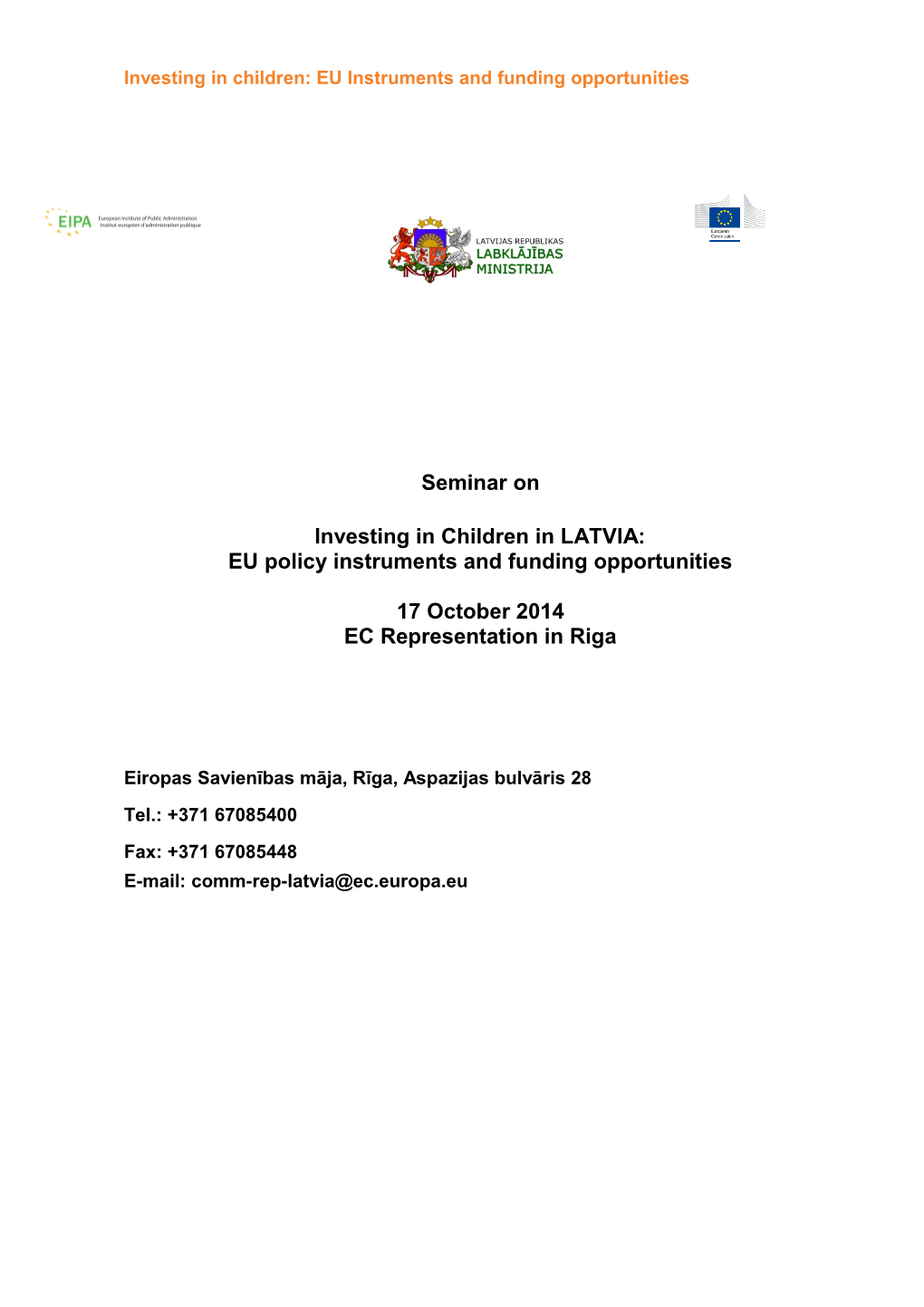 EU Policy Instruments and Funding Opportunities