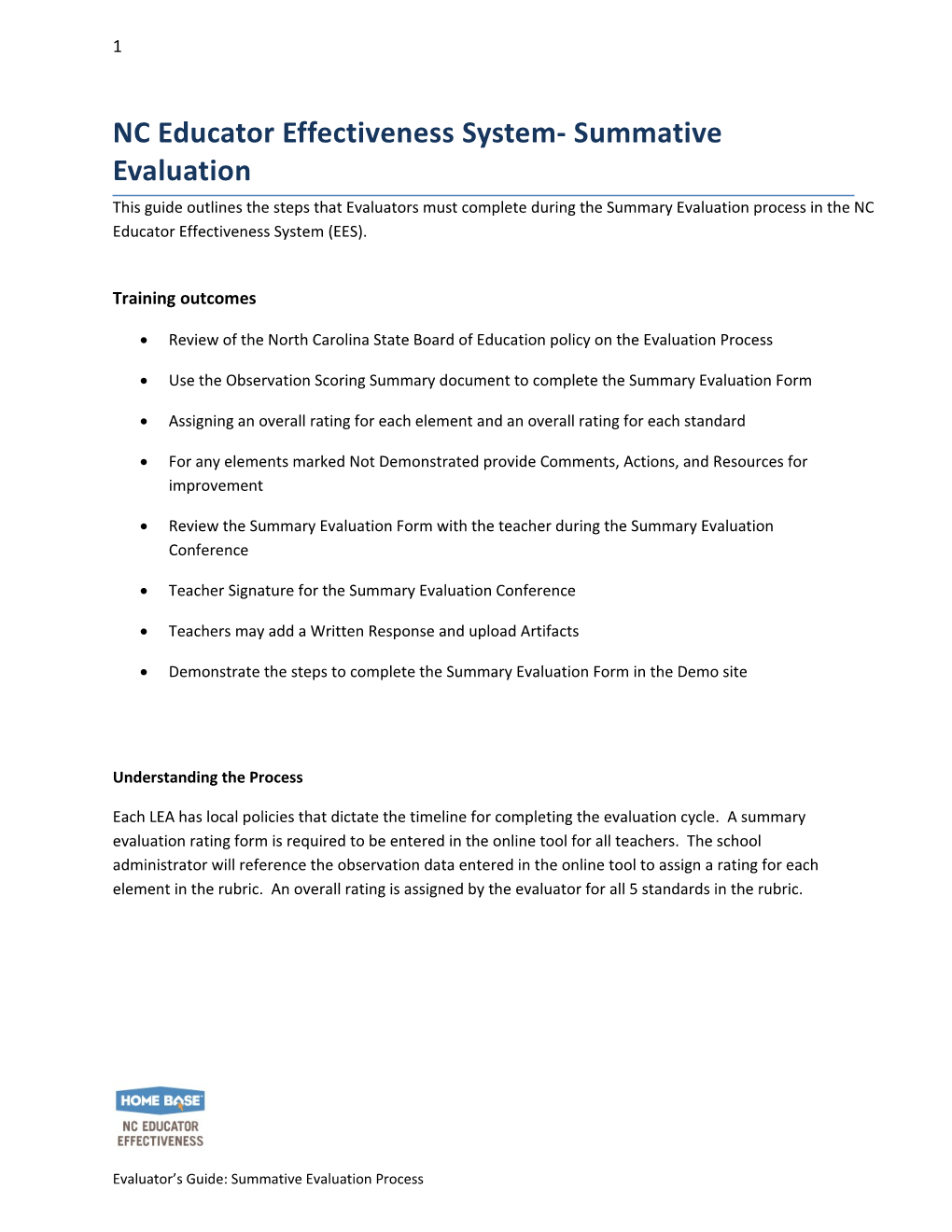 NC Educator Effectiveness System- Summative Evaluation