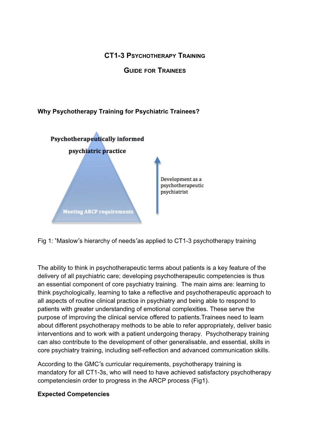 Why Psychotherapy Training for Psychiatric Trainees?
