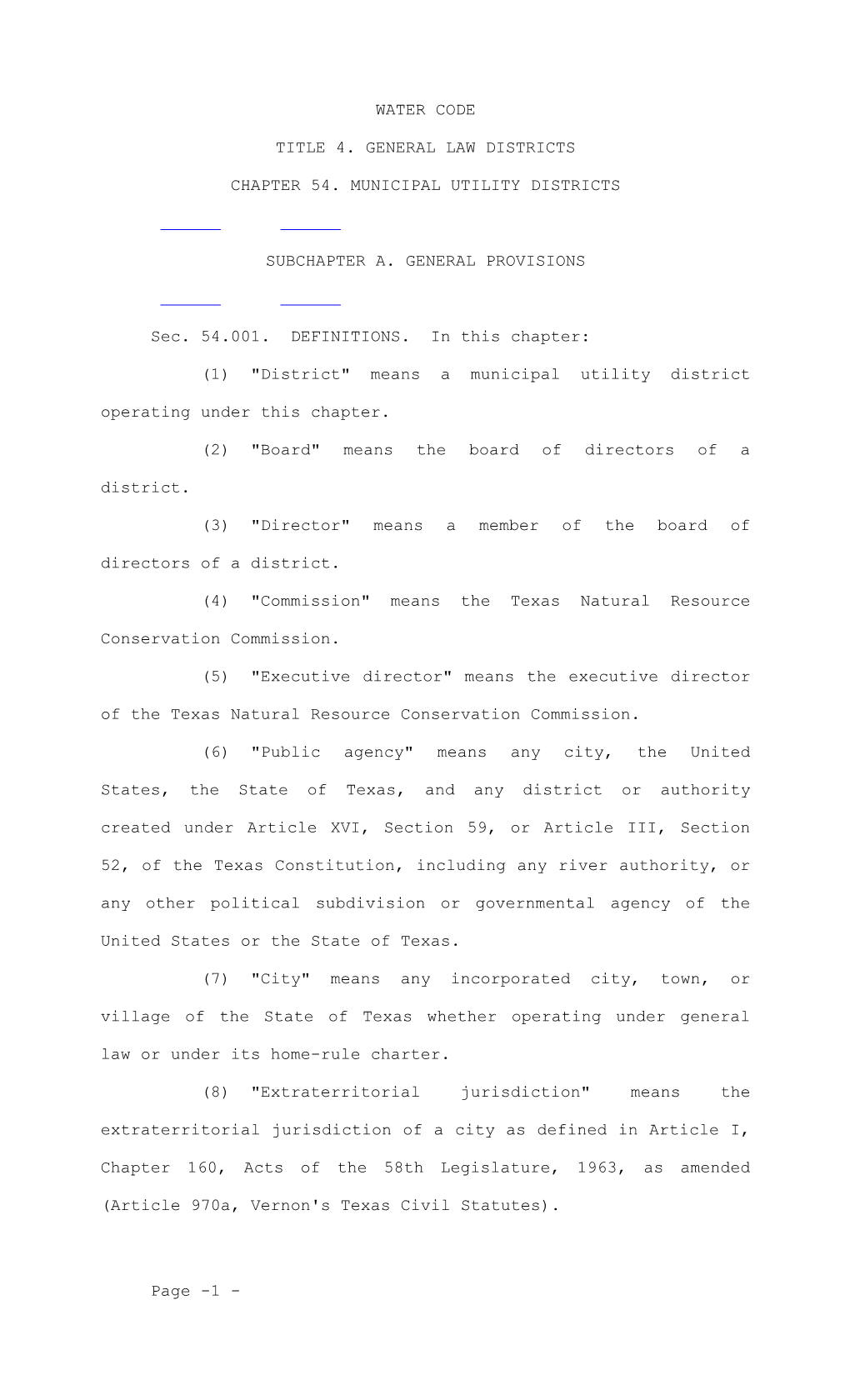 Title 4. General Law Districts