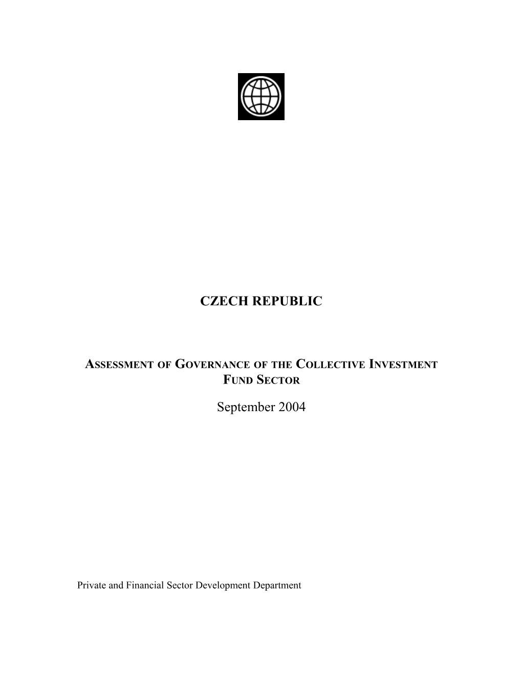 Assessment of Governance of the Collective Investment Fund Sector
