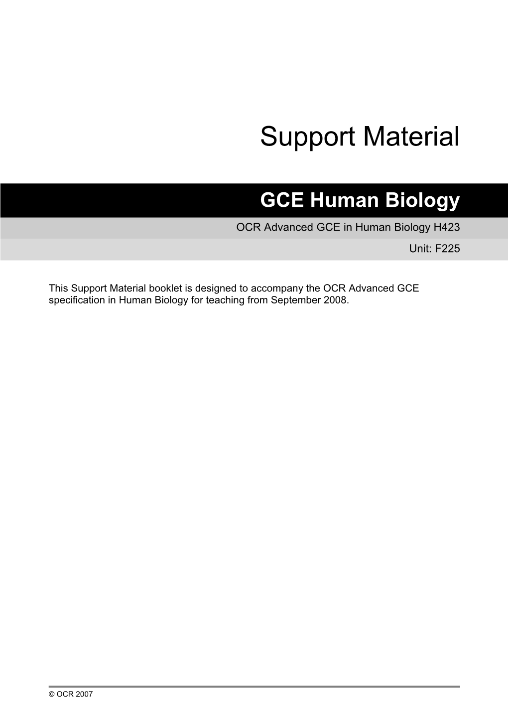 GCE Human Biology