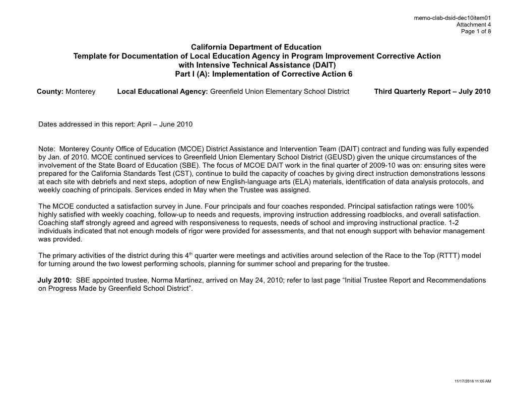 December 2010 Memorandum CLAB Item 1 Attachment 4 - Information Memorandum (CA State Board