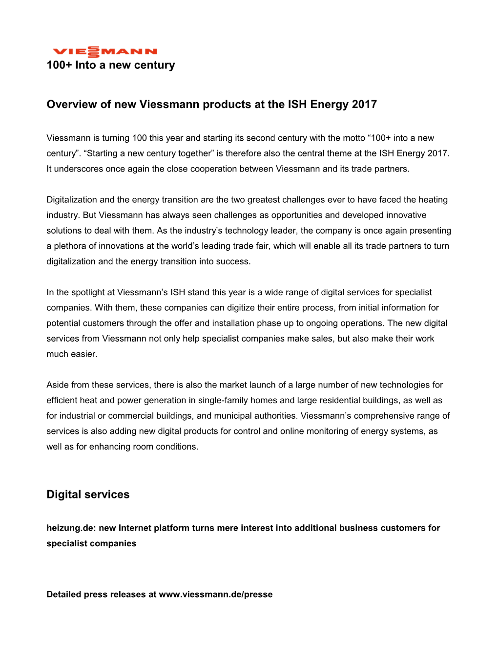 Overview of New Viessmann Products at the ISH Energy 2017