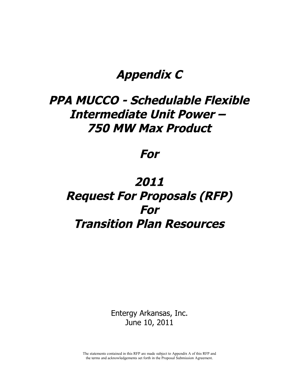 PPA MUCCO - Schedulable Flexible Intermediate Unit Power