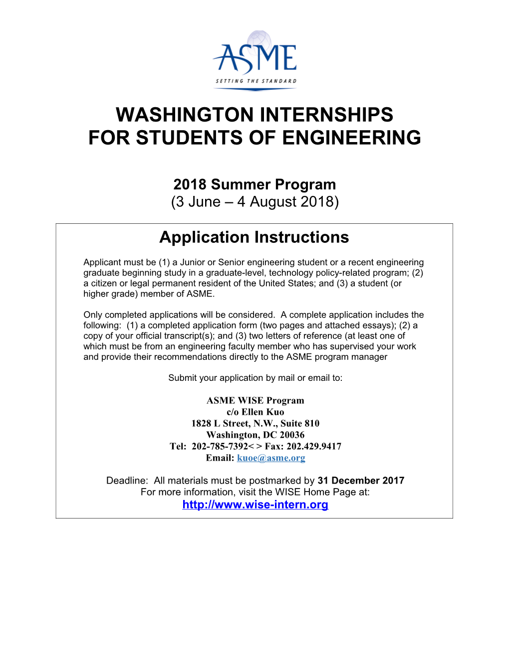 Washington Internships for Students of Engineering