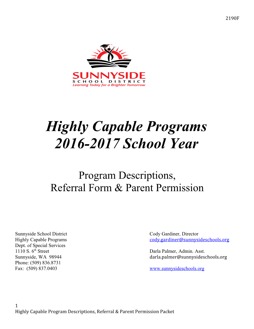 Highly Capable Programs