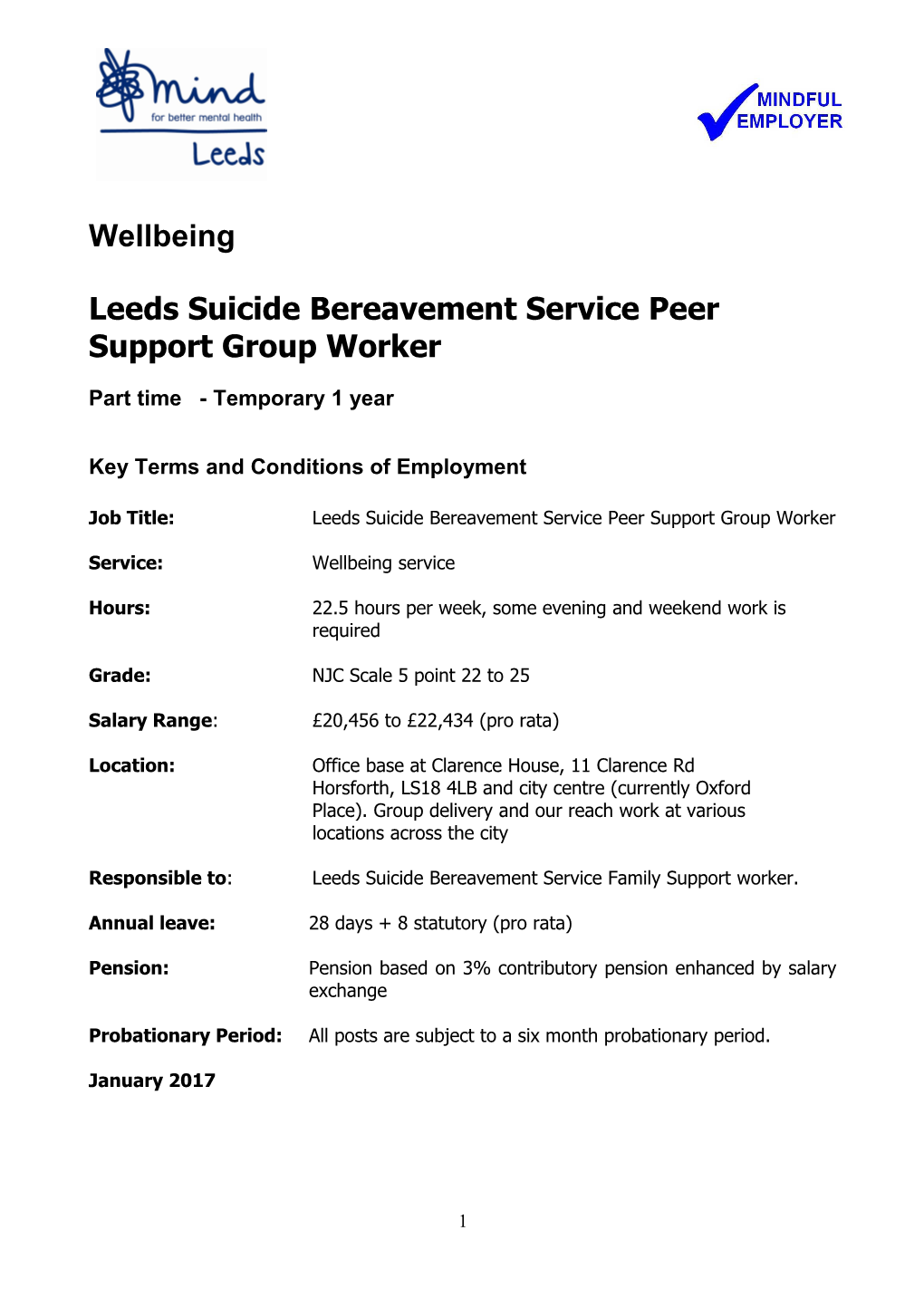 Leeds Suicide Bereavement Service Peer Support Group Worker