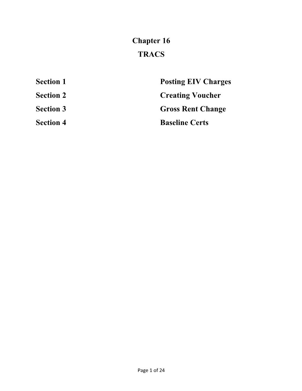 Section 1 Posting EIV Charges