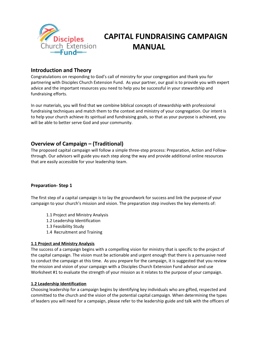 Capital Fundraising Campaign Manual