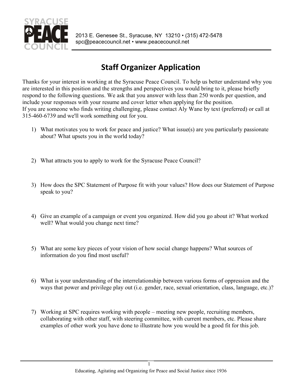 Staff Organizer Application