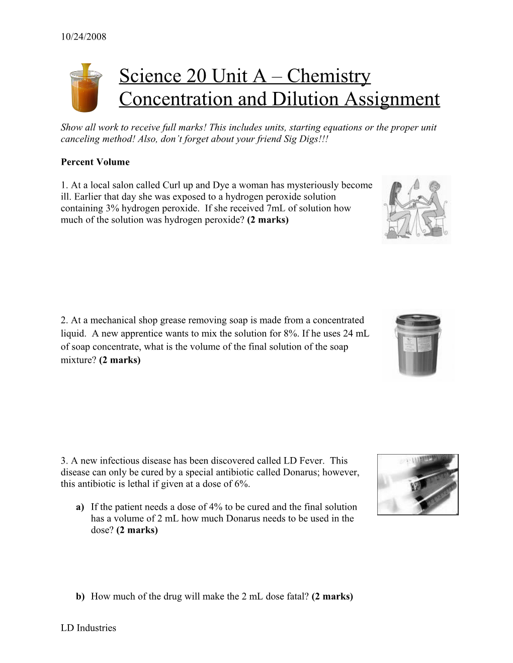 Concentration and Dilution Assignment