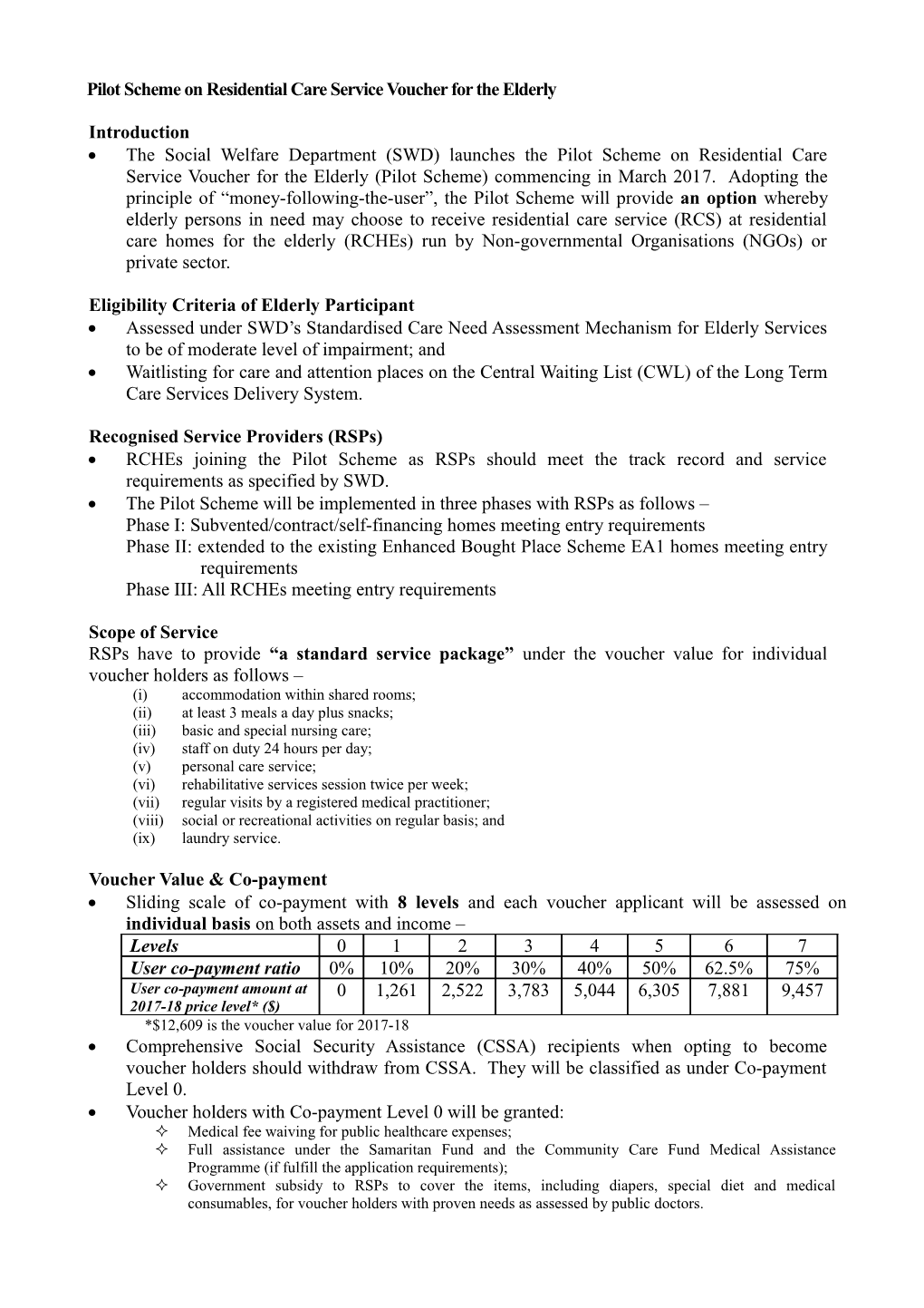 Pilot Scheme on Community Care Service Voucher for the Elderly