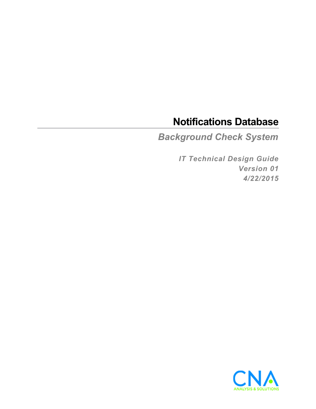 Notifications Database