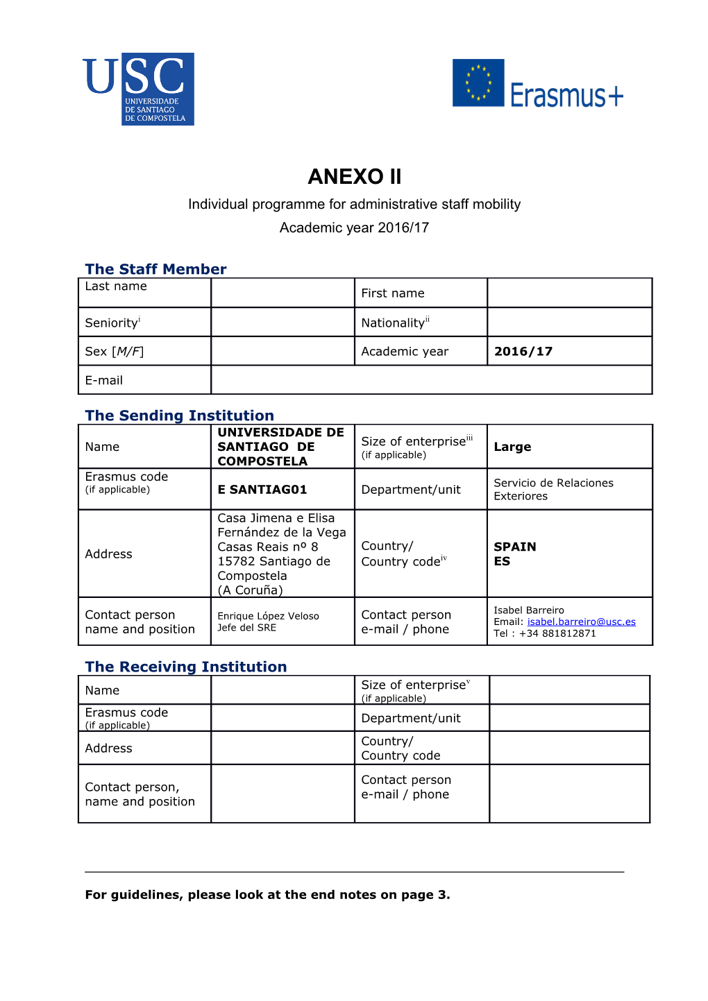 Individual Programme for Administrativestaff Mobility