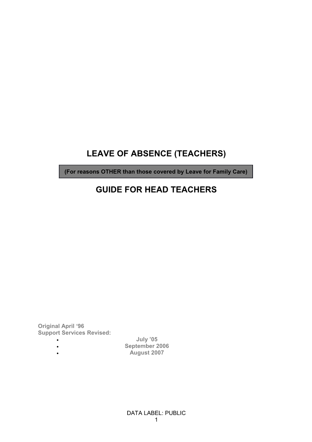 Guide for Head Teachers