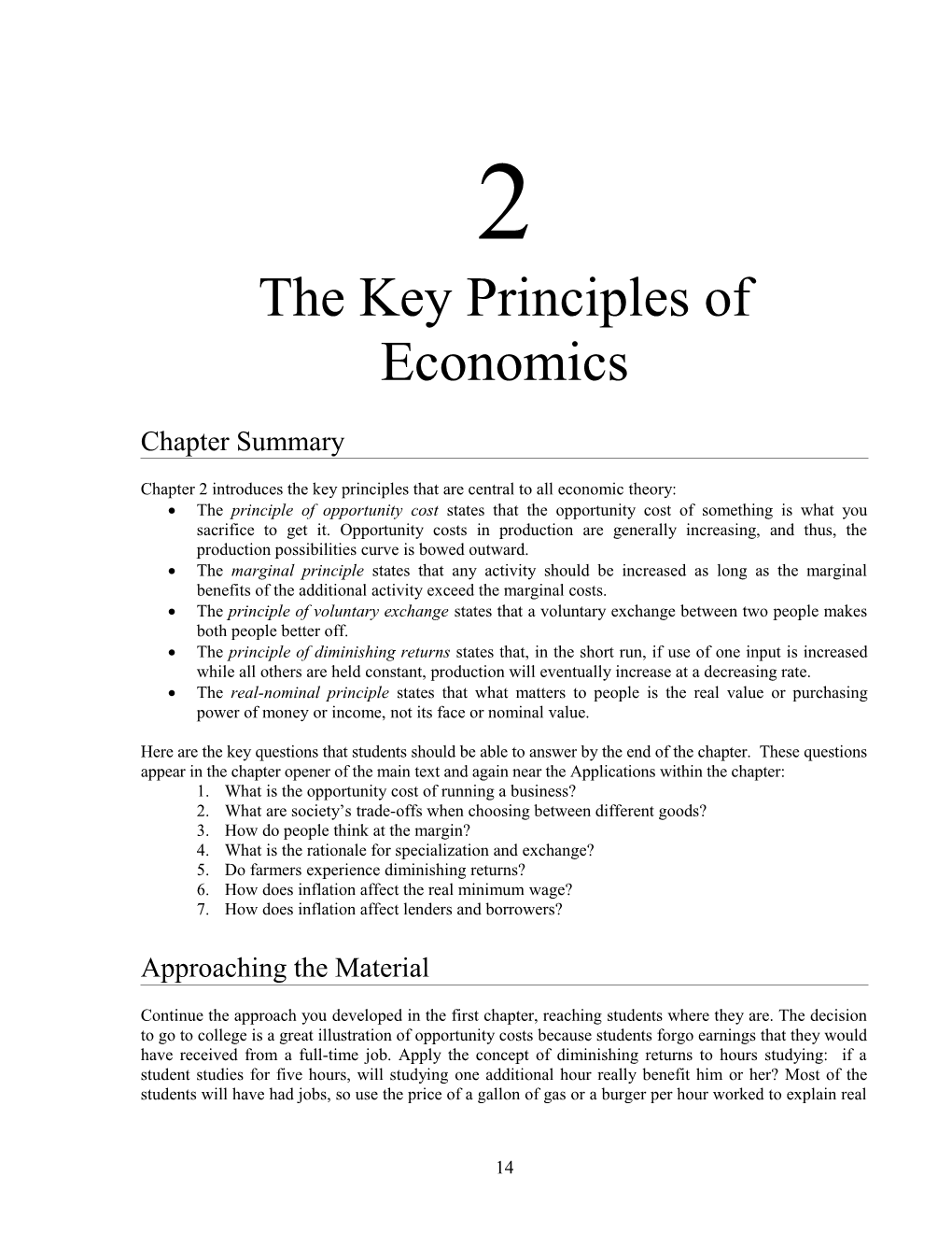 The Key Principles of Economics