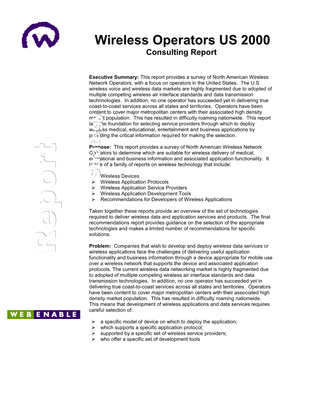 Consulting Report
