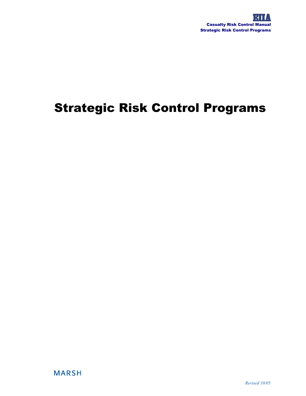Strategic Risk Control Programs