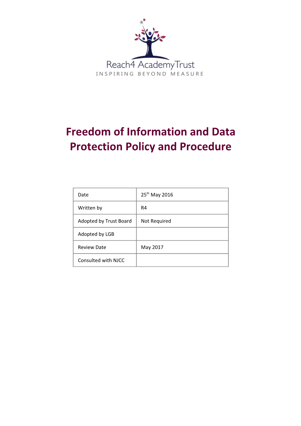 Freedom of Information and Data Protection Policy and Procedure