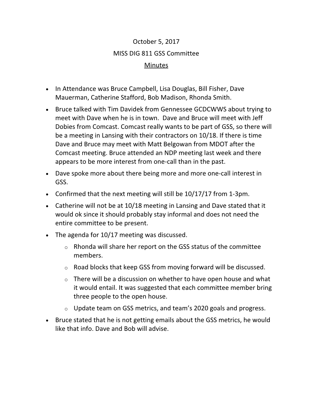 MISS DIG 811 GSS Committee