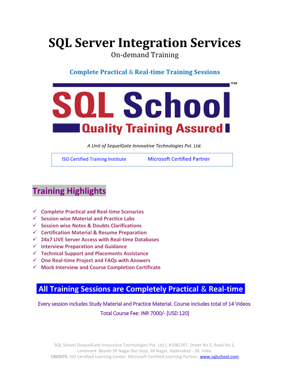 SSIS LIVE Online Training