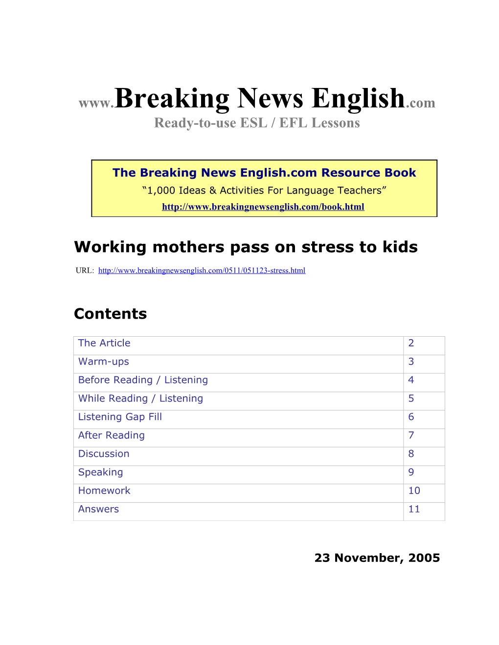 Working Mothers Pass on Stress to Kids