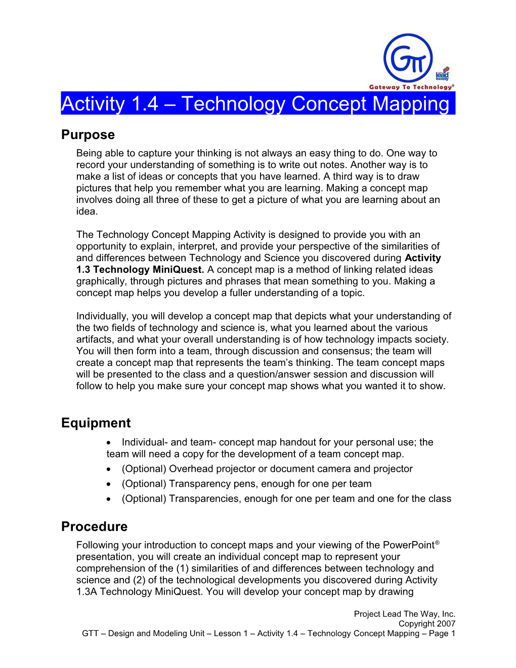 Activity 1.4 - Technology Concept Mapping
