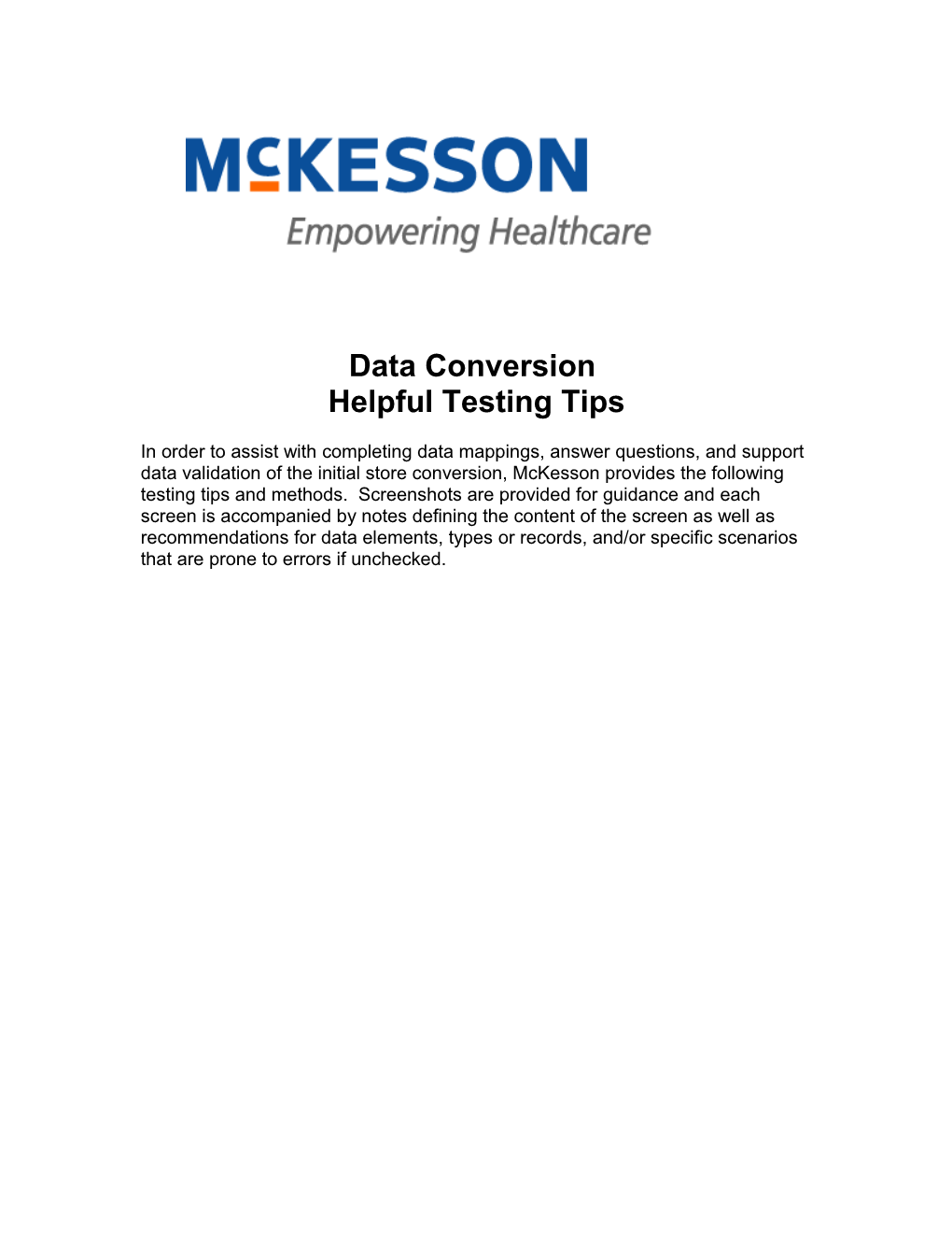 Data Conversion Helpful Testing Tips