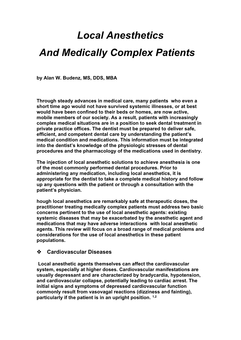 And Medically Complex Patients
