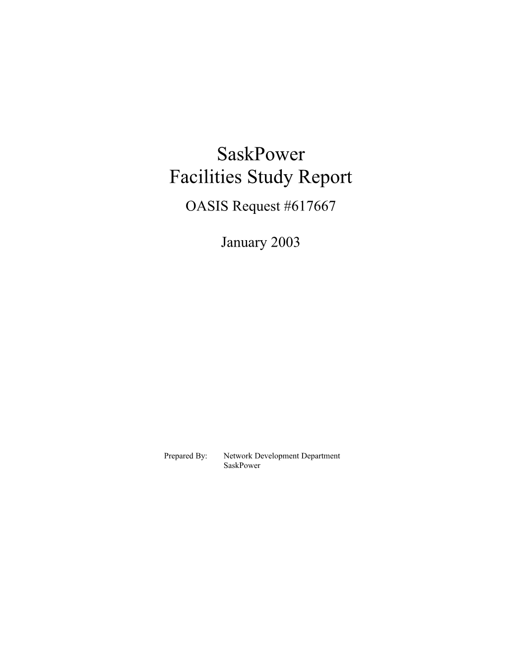 Facilities Study Report