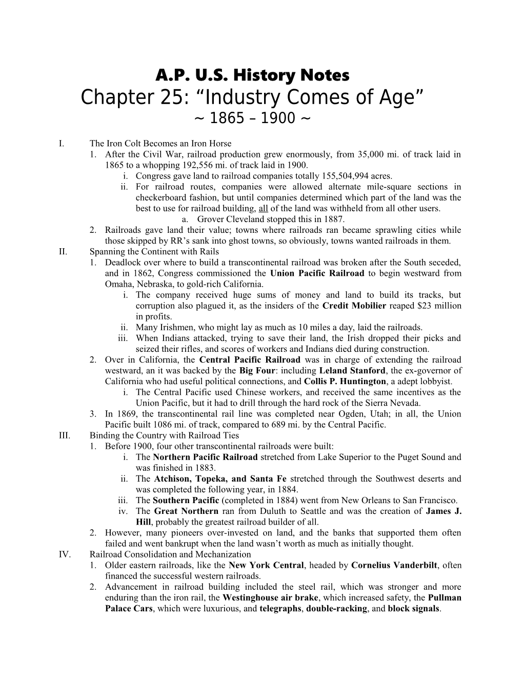 Chapter 25: Industry Comes of Age