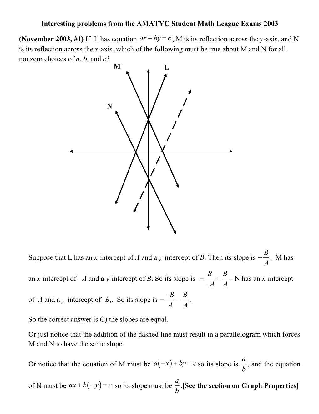 Interesting Problems from the AMATYC Student Math League Exams 2003