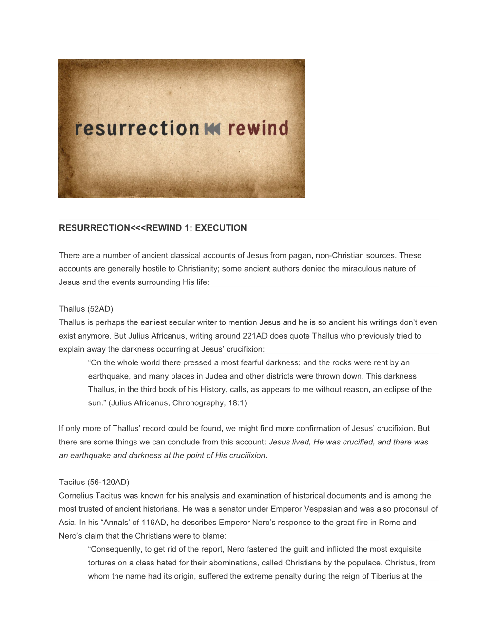RESURRECTION&lt;REWIND 1: EXECUTION
