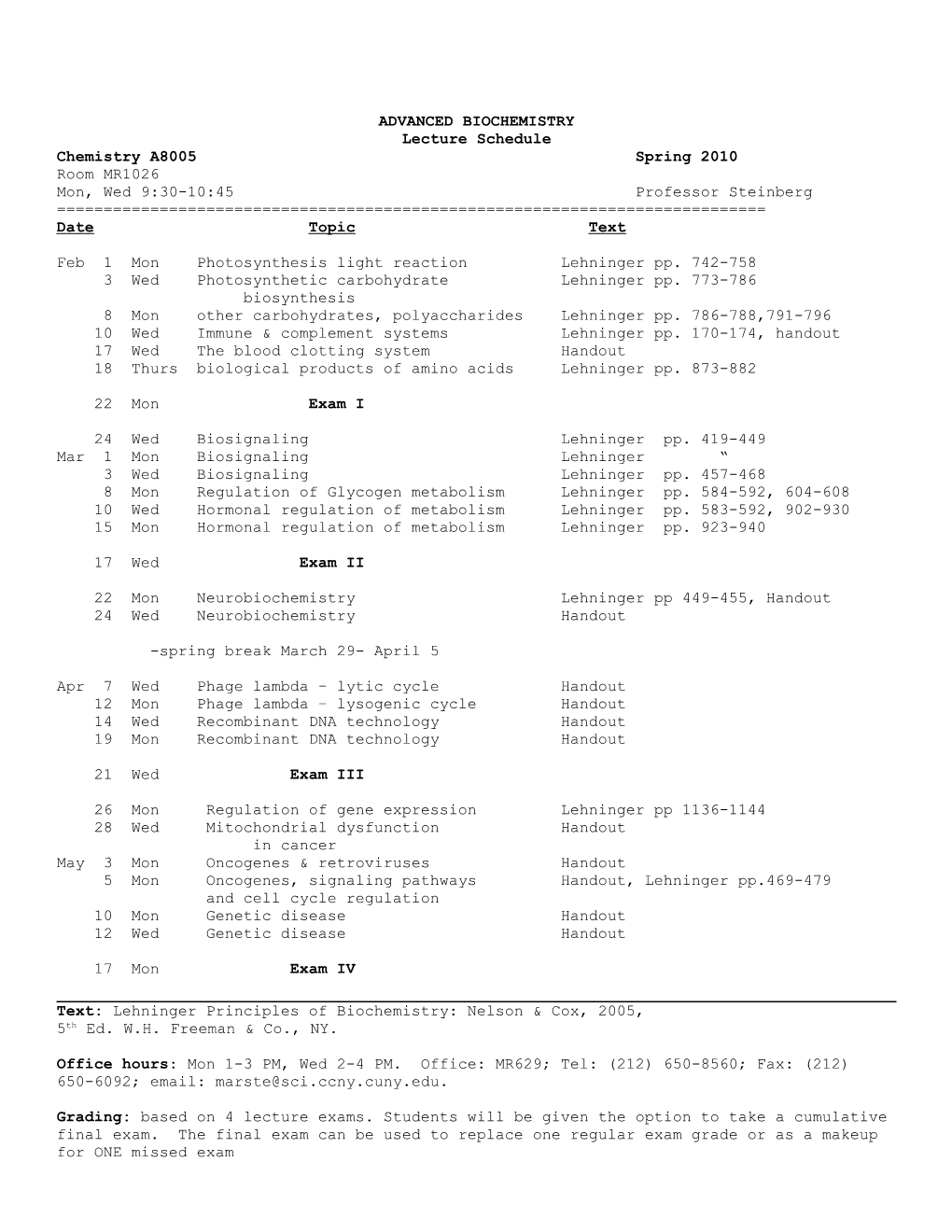 Advanced Biochemistry