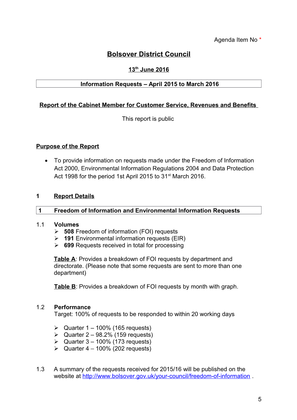 Report of the Cabinet Member for Customer Service, Revenues and Benefits