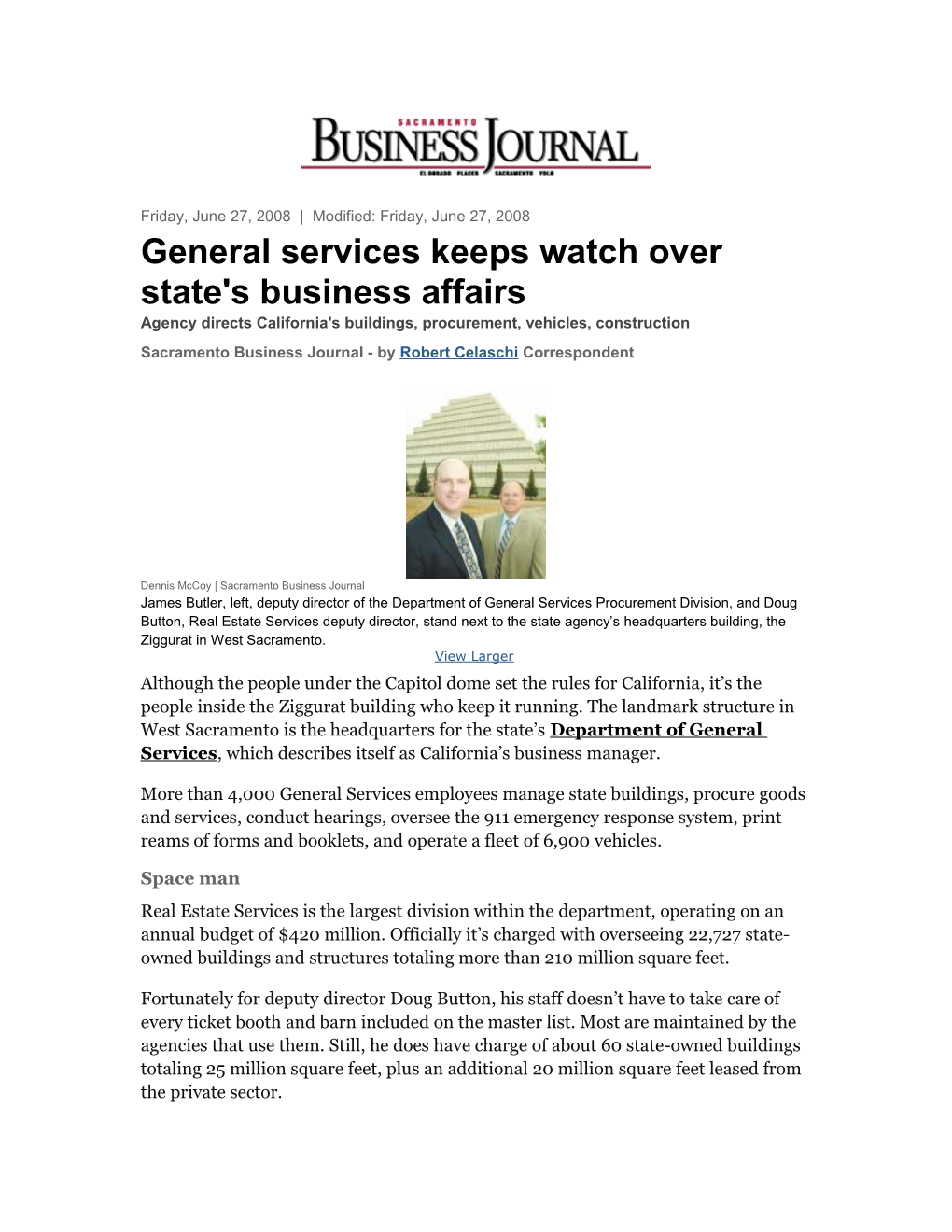 General Services Keeps Watch Over State's Business Affairs