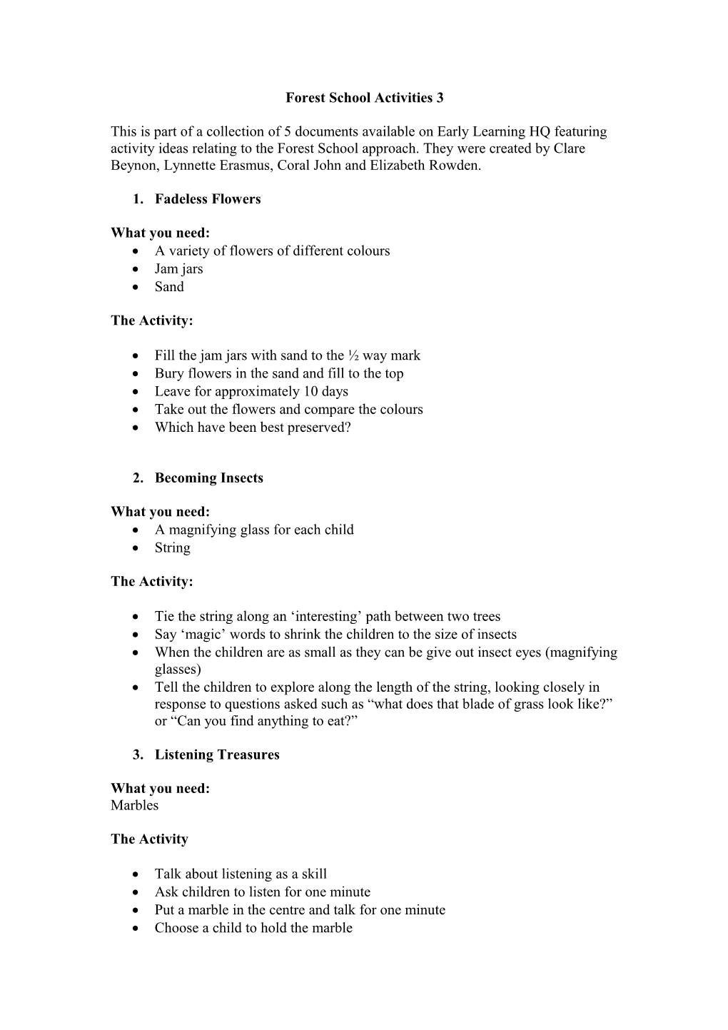 Forest School Activities 3