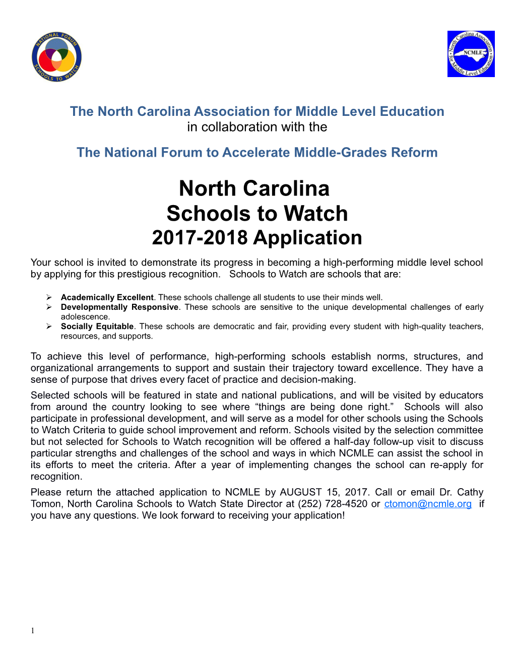 The North Carolina Association for Middle Level Education