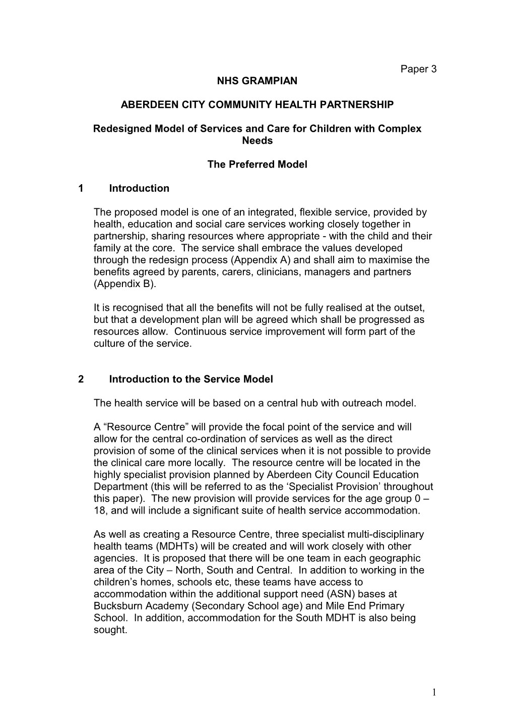 Item 5.3 for 1 Jun 2010 Paper 3 Children with Complex Needs