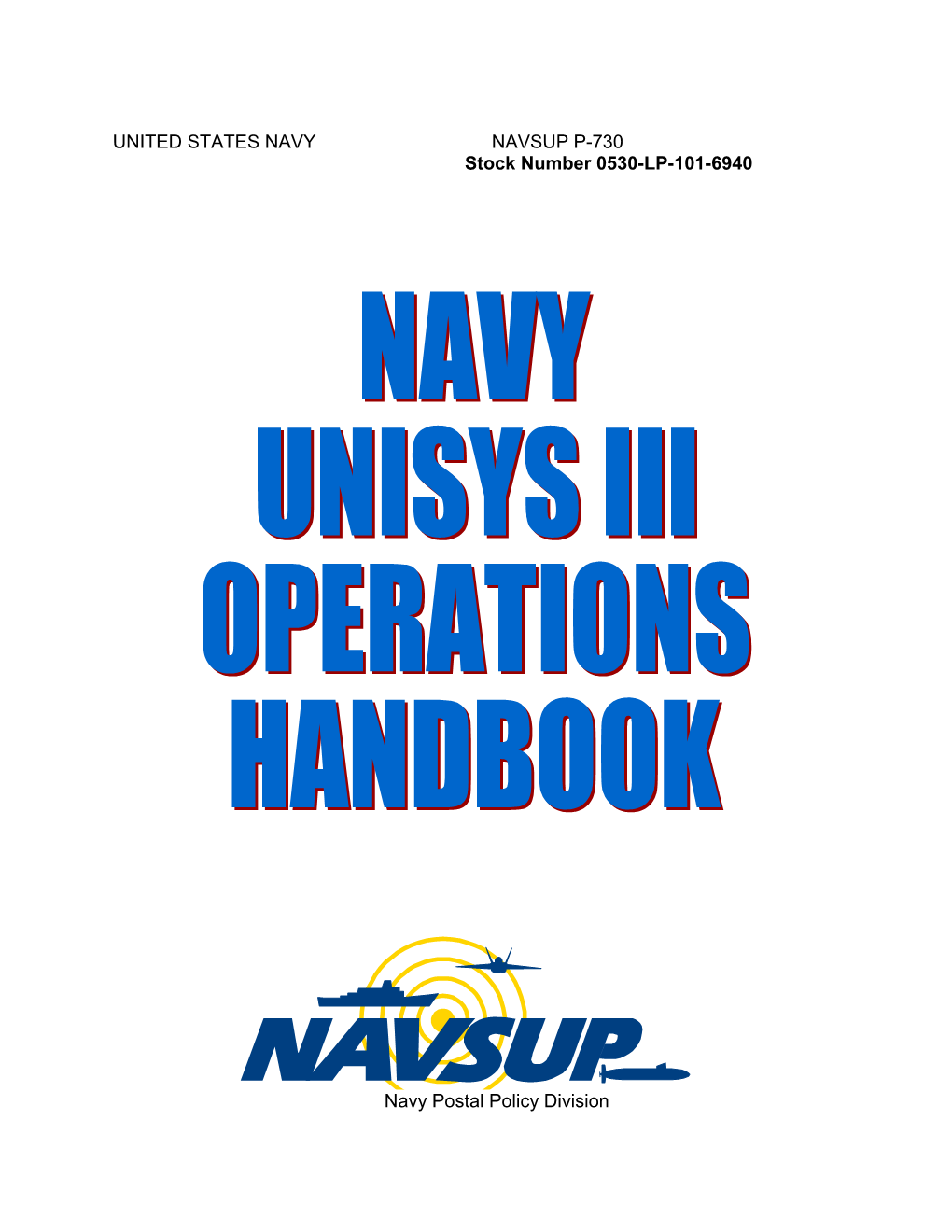 United States Navy Navsup P-730