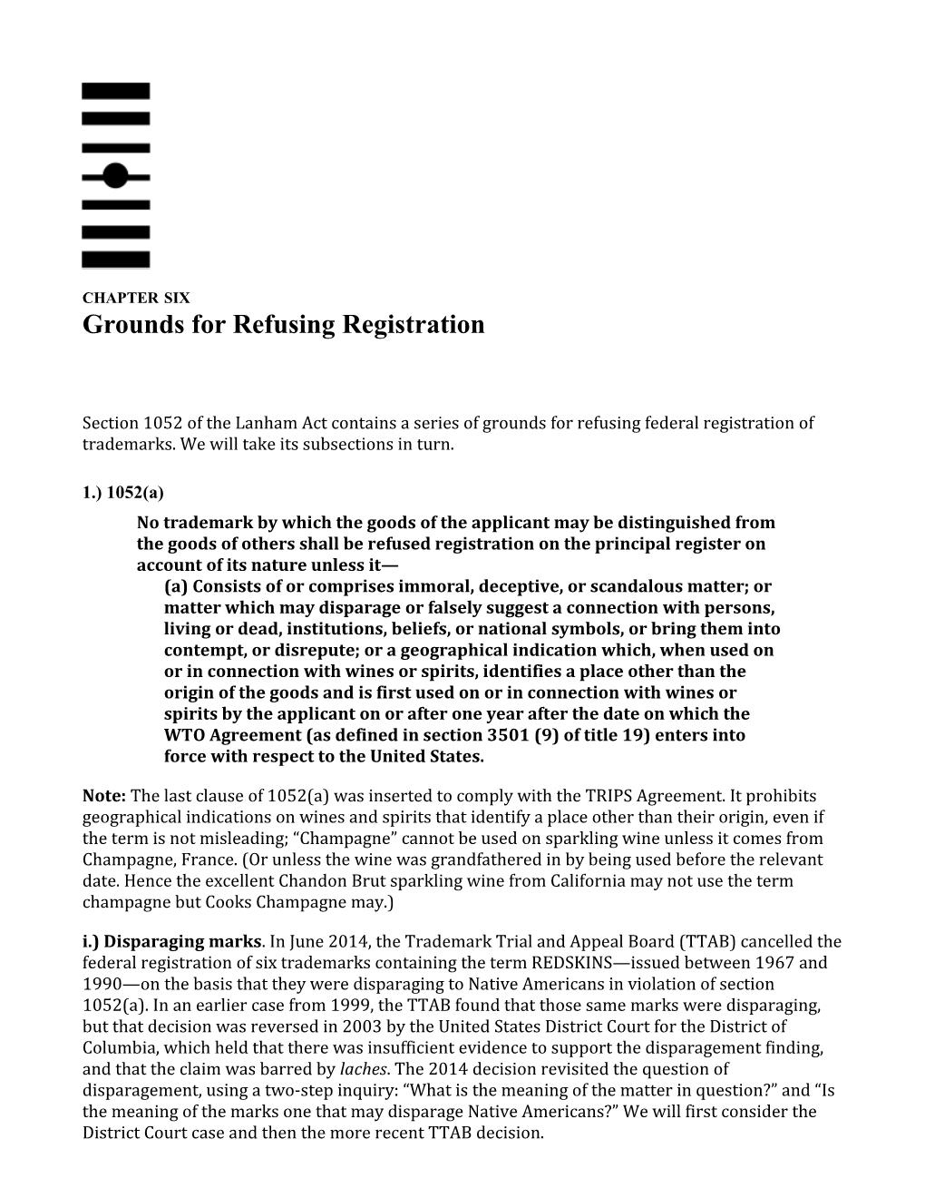 Grounds for Refusing Registration