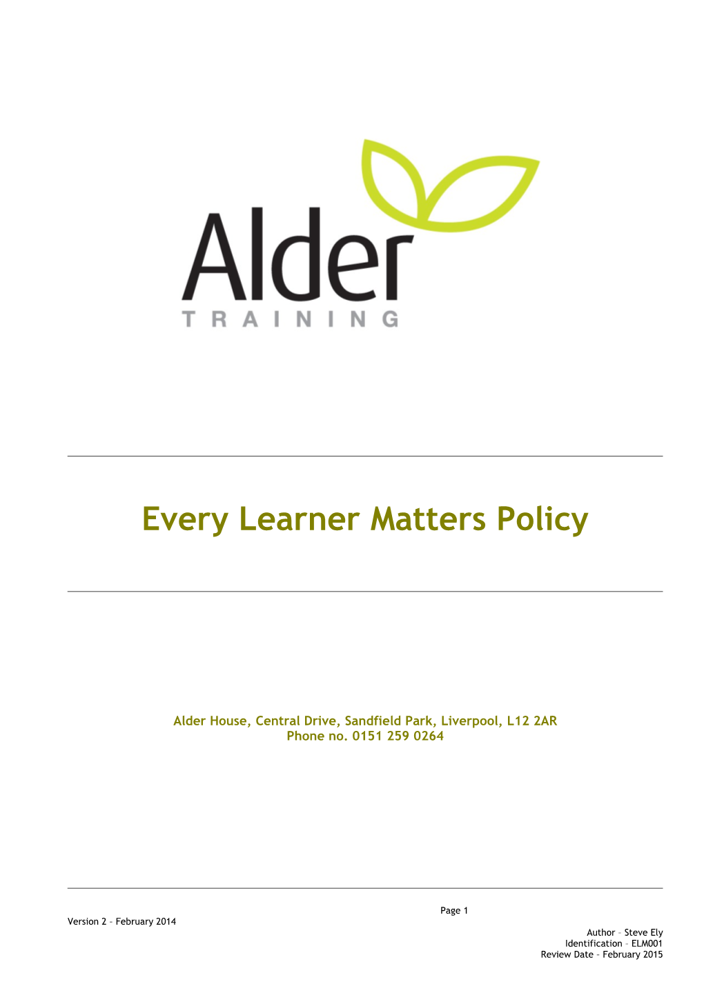 Every Learner Matters Policy