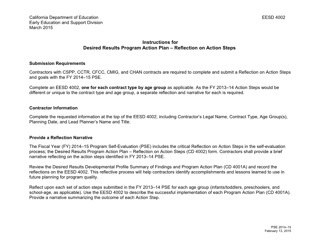 Form CD 3900 with Instr - Child Developmenet (CA Dept of Education)