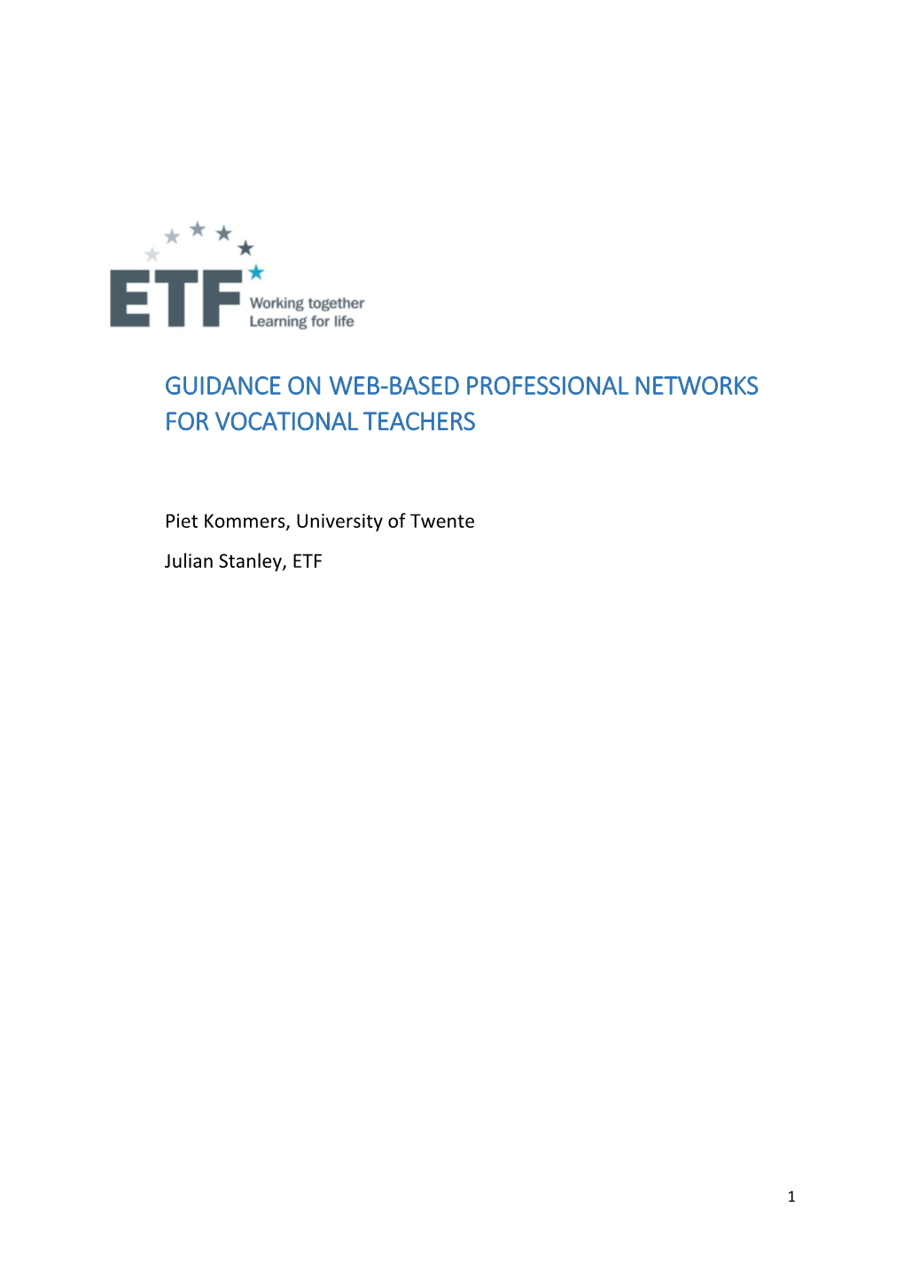Guidance Onweb-Based Professional Networks for Vocational Teachers