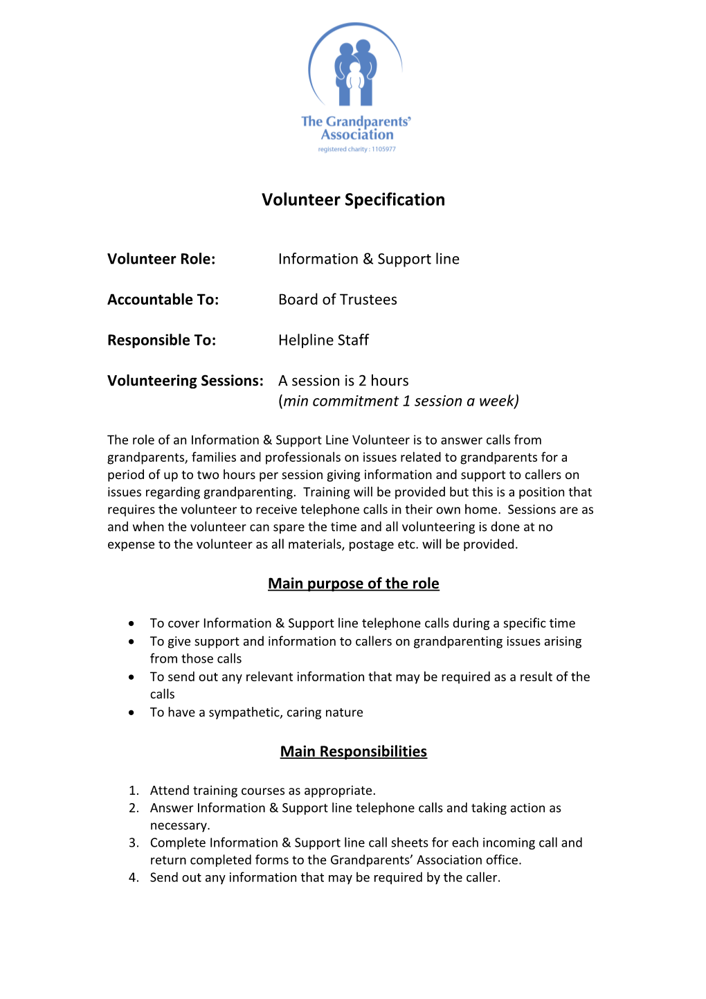 Volunteer Specification