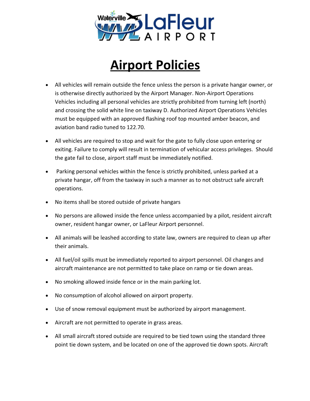 Airport Policies