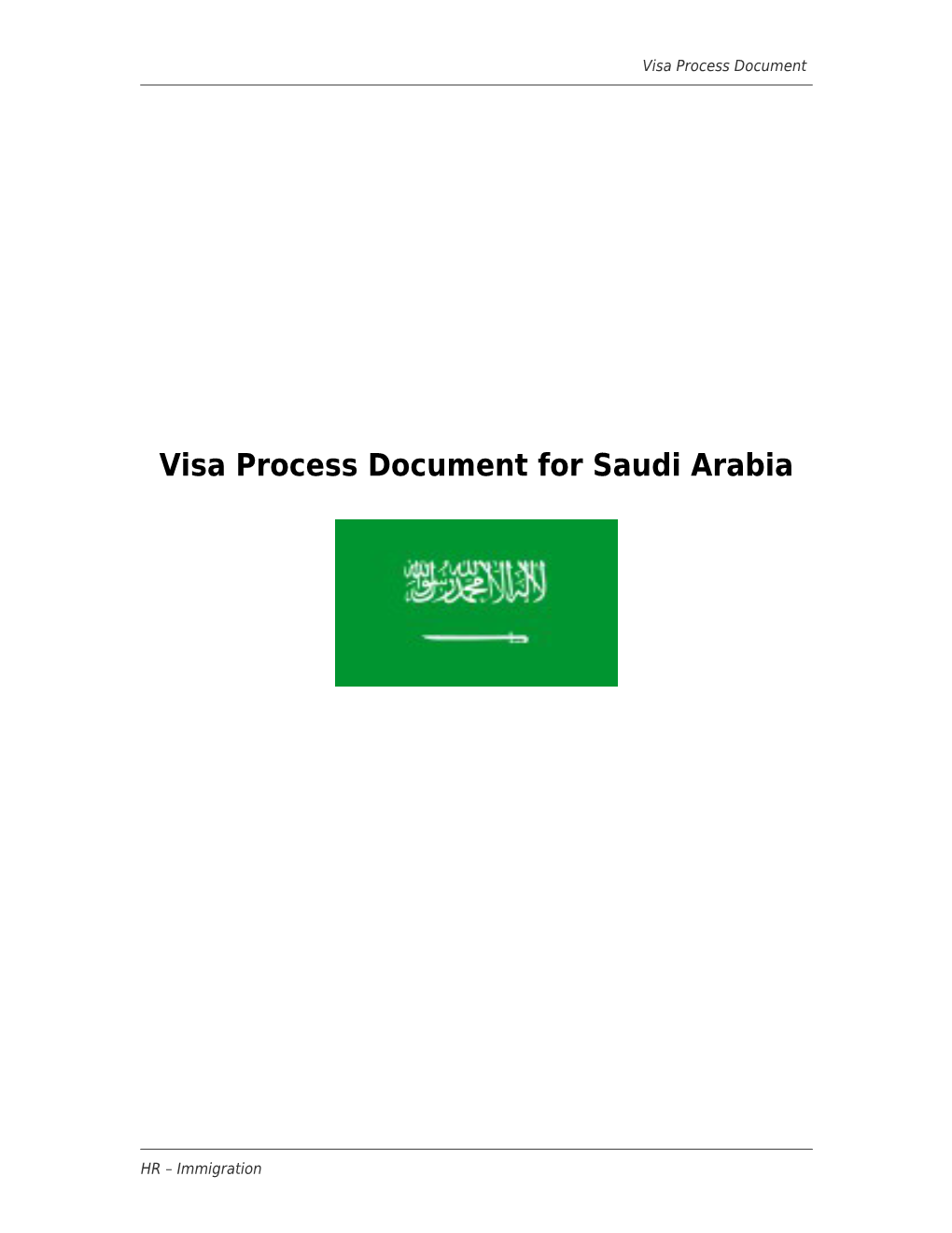 Visa Process Document for Saudi Arabia